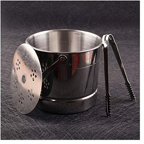 MOOWI Ice Bucket Stainless steel small ice bucket bar beer cocktail ice bucket restaurant champagne bucket home garden planting watering bucket Keeps Ice Cold & Dry