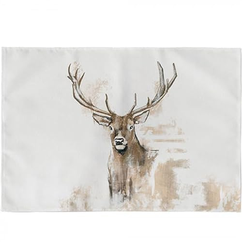 Ambiente Platzset Tischset 40 x 30 cm 100% Baumwolle Deckchen Landhaus Jagd Hirsch Antlers
