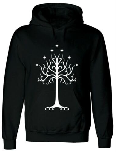 Darkwear Tree of Gondor Black Hoody Lord of the Rings Hobbit Saruman Gandalf Frodo LOTR Sweatshirt Hood