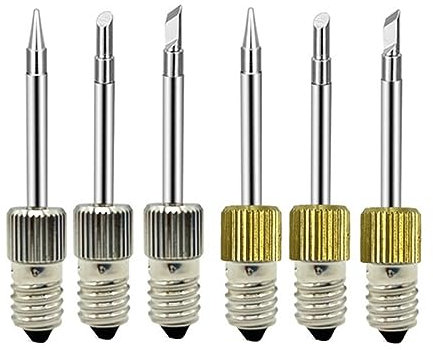 Punte per saldatore, 6 punte di ricambio per saldatore con interfaccia E10