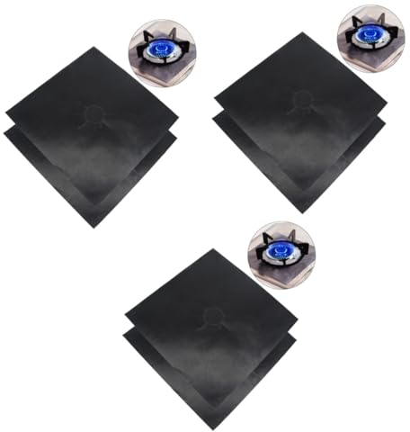 Angoily 6pcs Gas Hob Protector Sheets Oven Liner Non-stick Hob Covers Heat Shield Guards for Gas