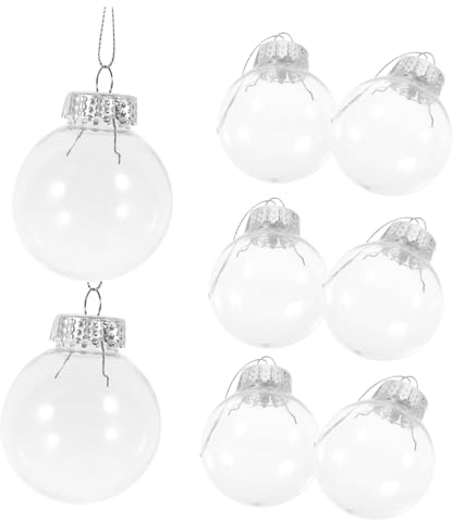 Zerodeko 10st Weihnachtsbaumkugel Transparente Weihnachtskugel Weihnachtsbaum-hängedekoration Durchsichtige Plastikornamente Befüllbare Ornamentkugel Fenster Leere Kapsel Das Haustier
