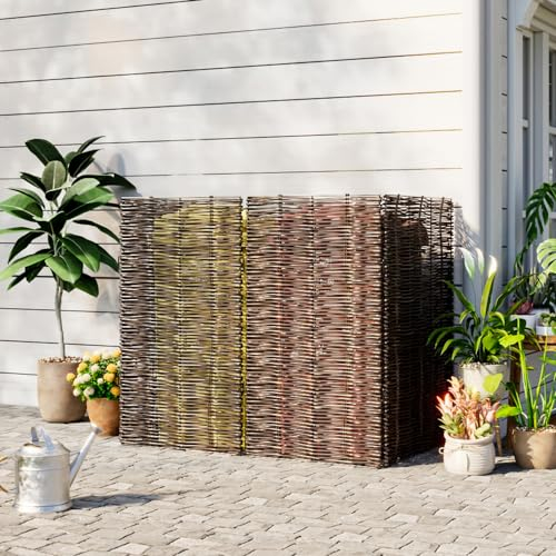 Warmiehomy Wheelie Bin Screen Willow Wheelie Bin Hideaways Wheelie Bin Storage Double Outdoor Bin Shed Screen