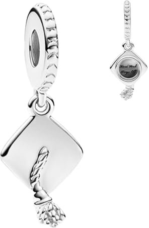 Doyafer 925 Sterling Silber 2024 Doctor Hat Charm-Anhänger, kompatibel mit Damen-Armband-Charm, Urlaub, Familiengeschenke
