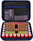 casmilee Batterie-Organizer & Aufbewahrungskoffer mit Tester für 162+ AA AAA 4A C D 9V 3V Lithium LR44 CR2 CR123 CR1632 CR2032 18650 Knopfbatterien - Blau- Nur Fall