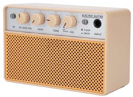 Amplificador de Guitarra Eléctrica, BT 10W Amplificador de Práctica de bajo de Guitarra Eléctrica Recargable con Canales Limpios y de Transmisión, Amplificador de Guitarra
