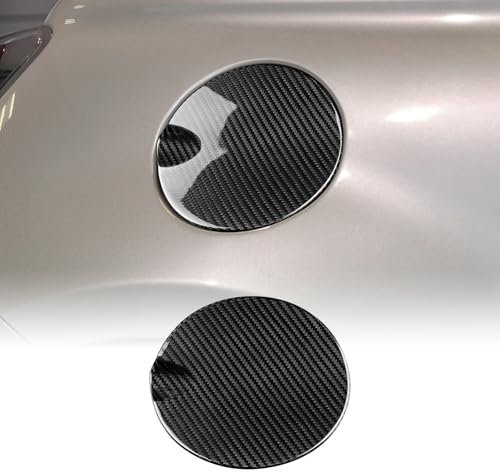 KUNGKIC Coperchio del serbatoio del carburante per auto, in fibra di carbonio rigida, adesivo decorativo, compatibile con Abarth 595/595C/695 2012-2023, accessorio regalo, nero