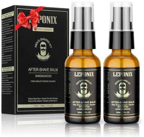 After Shave Herren, After Shave Balsam für Herren Hautpflege mit Sandelholz zur Kühlung, Hydratation und Rasierhobel-Linderung, Aftershave Balm Perfektion für beruhigende Haut