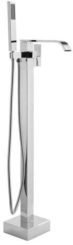 DRFGNF Bodenstehende Badewannenarmaturen, Wasserfall, ROM, Einhebelmischer, 2 Funktionen, freistehende Badewannen-/Duscharmatur aus Messing, ROM