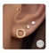 Adramata Lot de 4 paires de boucles d'oreilles en argent 925 - Petites boucles d'oreilles en argent 925 - Boucles d'oreilles hypoallergéniques - Pour cartilage - Pour hélix et tragus - Pour plusieurs