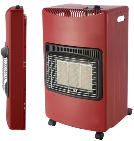 INTEC - Poele à gaz Rouge pliable 4,2KW Allumage Piezo Chauffage d'appoint gaz Interieur
