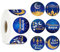 500 Stück Ramadan Eid Mubarak Aufkleber, Ramadan Sticker, Ramadan-Ornamente Sticker, Runde Geschenktüten Etiketten, Umschläge Siegelaufkleber Dekoration für Muslim Islam Party Geschenkbox (Blau 2,5cm)
