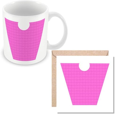 MUGGZ - Alphabet Initial Letter V - Mug & Greetings Card Giftset with Monogram - Each Letter A Unique Individual Design