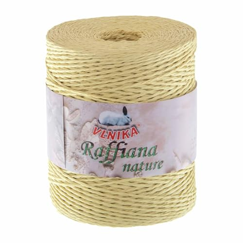 200g Papiergarn Raffiana Nature zum Häkeln Bastband gezwirnt Farbauswahl, Farbe:creme
