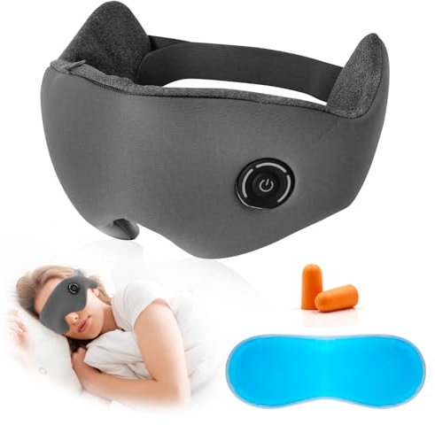 Wärmebrille Augen, Beheizte Augenmaske, zur Linderung von trockenen Augen, Gerstenkorn, Blepharitis, 3 Wärmestufen, elektrisch, lichtundurchlässig, waschbarer Bezug, Reisen, Geschenke (Grau)