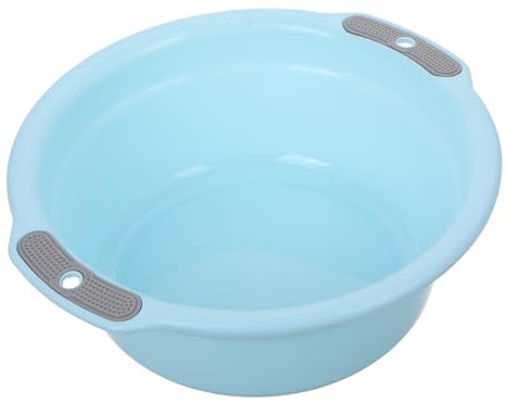 VALICLUD Waschbecken Aus Kunststoff Kleines Waschbecken Waschschüssel Runde Kunststoffwanne Flaschenwaschbehälter Waschwanne Aus Kunststoff Fußbadewanne Sky-blue Plastik