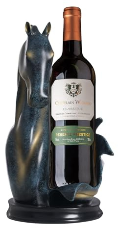 MAXCyurp Horse Head Wine Bottle Holder - Modern Decorative Wine Storage Display Rack with Stable Base, Easy to Clean, Ready to Use for Home Decor