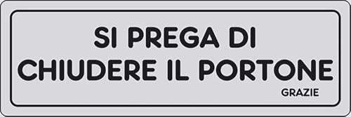 Adesivo Si prega di chiudere il portone grazie abitazioni 15CMx5CM | segnaletico, sticker, Segnaletica, adesivi