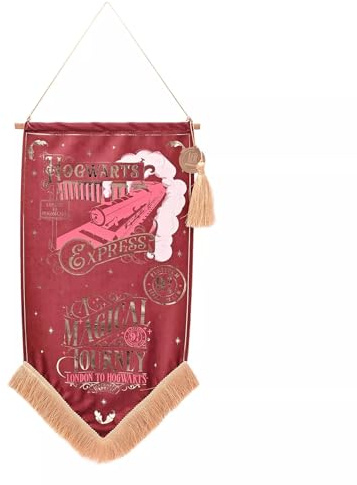 Warner Bros Harry Potter Hogwarts Express Alumni Banner, roter Samt mit Fransenquaste, dekorativer Wandbehang