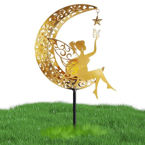 Solar-Lichterkette für den Außenbereich – LED-Lichterkette Stern, Mond, Schmetterling, Gartendekoration, wasserdicht, solarbetrieben | glitzerndes Landschaftslicht im modernen Design, für Terrasse