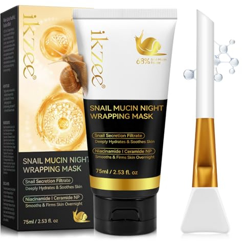 P-Beauty Gesichtsmaske Nachtmaske Gesicht mit Snail Mucin & Kollagen - Night Wrapping Mask, Feuchtigkeit & Regeneration über Nacht, glattere Haut, Anti-Aging Pflege, Skincare Maske (1x75 ml)