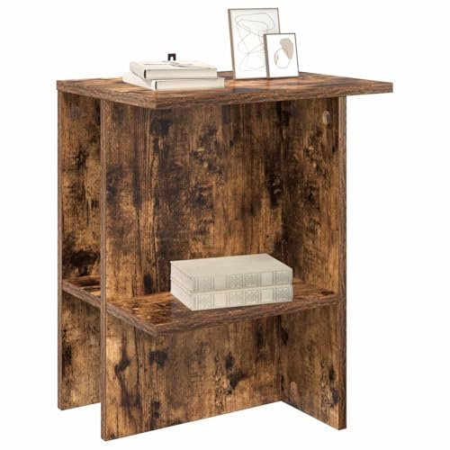 vidaXL Couchtisch Geräucherte Eiche 40 x 30 x 49 cm Holzwerkstoff, Moderner Tisch, praktische Ablage, stylischer Kaffee, Platz für Alles, minimalistischer Wohnraum-Hit