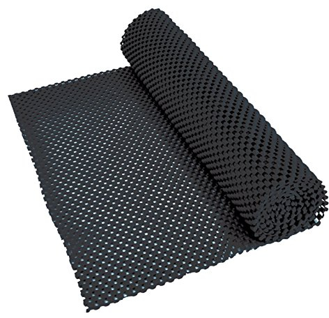 Aidapt Non Slip Waterproof Black Easy to Cut 150x30 cm Fabric Mat Ideal for use Lining Draws, Shelves , and Work tops