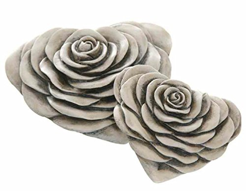 Trauer-Shop Deko Herz Rosen Grabdekorationen Herzform 2er Set. 10cm / 13,5cm. 2 Größen, 2 Stück