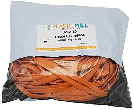 PlasticMill 30, Naranja, UV Nominal, Bolsa de Basura de la Goma para 75-100 galones Latas de Basura 25 / Paquete Naranja/UV Calificación