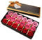 PEPECARE 18Pcs Rose Fleur De Savon À La Main Rose Parfumé Pétale De Savon De Bain Dans Une Boîte Cadeau (A)