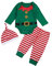FYMNSI Neugeborenes Baby Mächen Jungen Weihnachtself Outfit Langarm Strampler Spielanzug Gestreift Hose Hut 3tlg Kleinkinder Unisex Erstes 1. Weihnahcten Party Bekleidungsset Fotoshooting 0-3 Monate