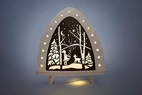 Weigla Günter Gläser Leuchtenherstellung Standleuchte LED Sterntaler farbig (L/H/T): 30,0 cm x 32,0 cm x 6,0 cm NEU Lichterbogen Lichterspitze Schwibbogen Leuchter