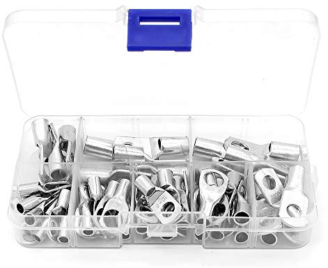 Yuhtech Terminali ad anello con morsetto per collegamento, capicorda, batteria per auto, set terminale SC Capicorda terminale elettrici corpo occhiello occhio