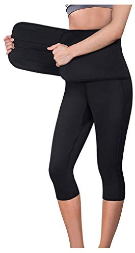 Gewichtsverlust Hosen Sauna Hosen, Yoga Pants,Saunaanzüge für Damen,Waist Thermo Neopren Body Shaper Sporthose Gewicht Loss Bauchkontrolle Oberschenkel Shaper, Schwitzhose für Frauen Fettverbrennung