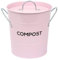 Metal Kitchen Compost Caddy - Composting Bin for Food Waste Recycling (Pink)