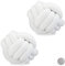 Relaxdays 2 x Knotenkissen, geknotetes Kissen für Sofa, Bett, dekorativ, skandinavisch, Zierkissen Knoten, Ø 25 cm, weiß