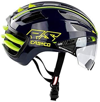 CASCO SPEEDairo 2 mit Visier - Rennrad Fahrradhelm , Farbe:blau-neongelb, Größe:S