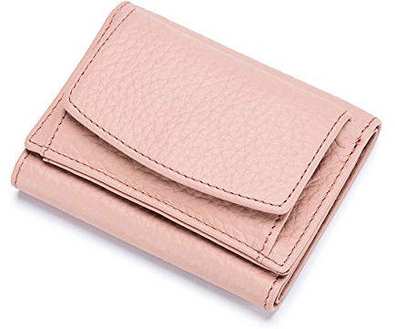 FORRICA Portefeuille Femme Petit Blocage RFID Porte Monnaie Cuir Vachette Léger Compact Porte Cartes Portefeuilles Filles Poche à Monnaie Rosé
