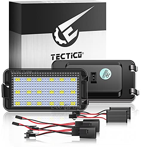 TECTICO LED Kennzeichenbeleuchtung Nummernschildbeleuchtung SMD Ultra Weiß Kompatibel mit Seat Altea Arosa Cordoba Ibiza Leon Toledo, 2 Stücke