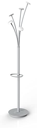 ALBA - Porte manteau - Design Gris et Blanc - Base Ø 35 cm - H 187 cm - Tube : Ø 38 mm - ABS - 5 grandes patères