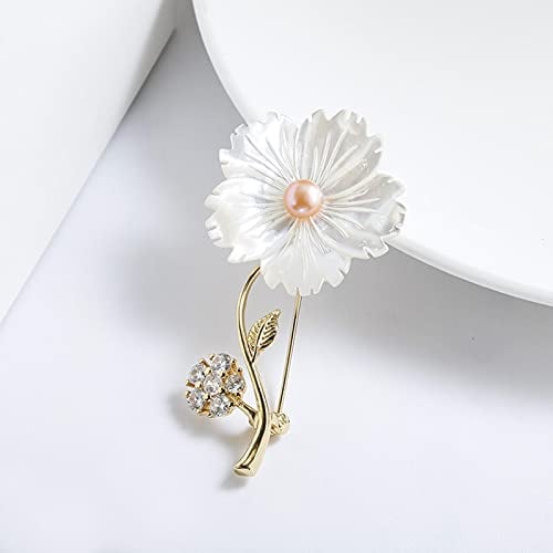 hcma Broche Zircon pour Femmes Broche Fleur en Or vêtements écharpe Boucle vêtement Accessoires Mode Bijoux Perle Broche Cadeaux