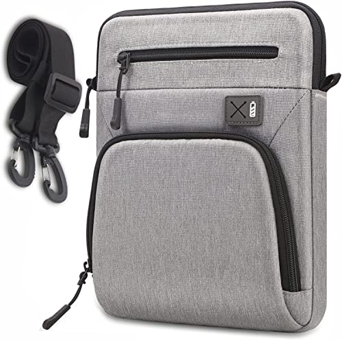 SIMTOP Borsa per tablet da 11 pollici, borsa a tracolla per tablet impermeabile iPad Pro 11 2022-2018, borsa multifunzionale a tracolla per iPad Air 5 2022/ Air 4 2020, leggera, Grigio Chiaro