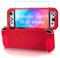 Teyomi Silicone Coque Compatible avec Nintendo Switch OLED modèle 2021, Étui de Protection Switch OLED, Housse de Protection avec Film Verre trempé, 2 emplacements pour Cartes de Jeu (Rouge)