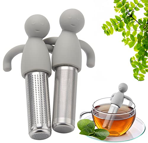 VOSSOT Tea Infuser, 2 Stück teesieb für losen tee, 304 Edelstahl Teesieb Teefilter mit Griffen Tee Sieb Teeei , Teesieb Tasse Feinmaschiges Teesieb für Losen Tee, Rose, Kaffee, Gewürze