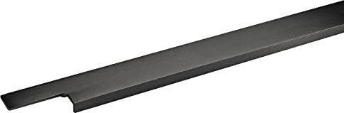 SOTECH Möbelgriff SMAL Länge 596 mm schwarz gebürstet | Griffleiste mit Harpunensteg-Montage ZUM EINFRÄSEN