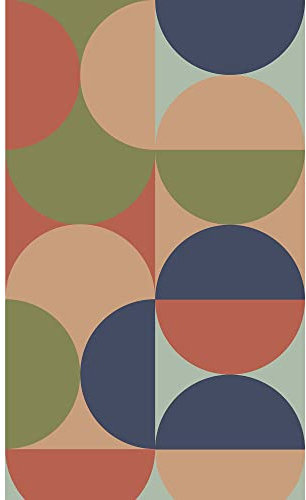 Papier peint intissé 250 cm X 150 cm, mélange de couleurs, formes géométriques semidual, photo murale panoramique.