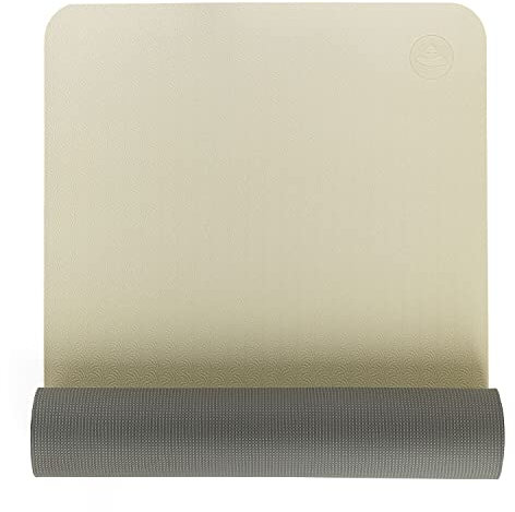 Bodhi Yogamatte Lotus Pro | Rutschfeste Übungsmatte | Sportmatte für Gymnastik, Pilates & Fitness | Antirutschmatte für deine Yogapraxis | Hypoallergene Trainingsmatte | sand/hellgrau