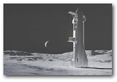 SpaceX Poster Raumschiff Weltraum Reise Poster Mond SpaceX Raumschiff Poster Wandkunst Poster Scrollen Leinwand Gemälde Bild Wohnzimmer Dekor Zuhause 0