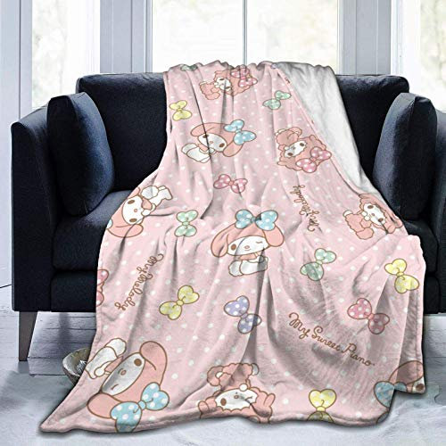YINGD My Melody and Kuromi weiche, warme Überwurfdecke, leichte Mikrofleece-Decke für Zuhause, Bett, Sofa, 200 cm x 150 cm