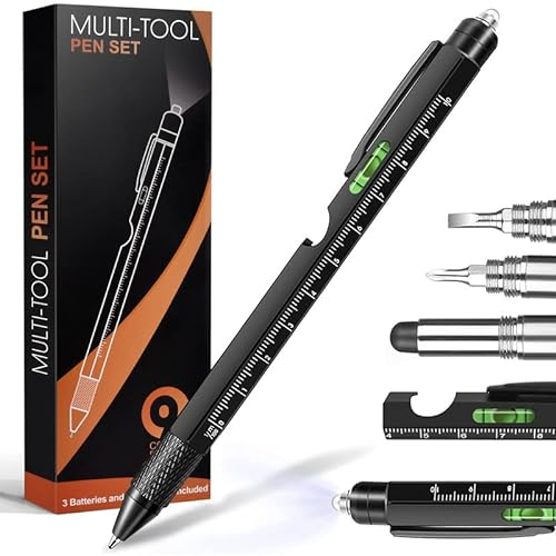 Stocking Fillers for Men,9 in 1 Multi Tool Pen Secret Santa Gifts for Men Him, Dad Christmas Gifts for Him Grandpa Boyfriend, Christmas Presents for Fathers Day Birthday Anniversary